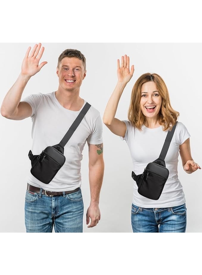 Mini Sling Bag for Men and Women, Small Crossbody Bag Trendy, Casual Waterproof Phone Chest Bag for Runner Travel, Black, Small, Sling Backpacks - Image 2